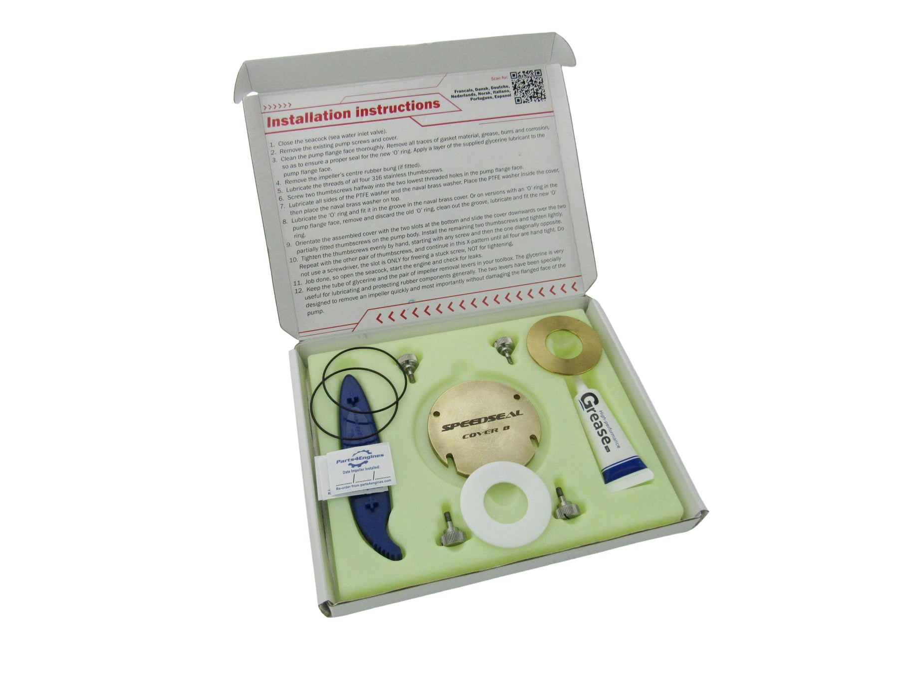 SpeedSeal kit components in box