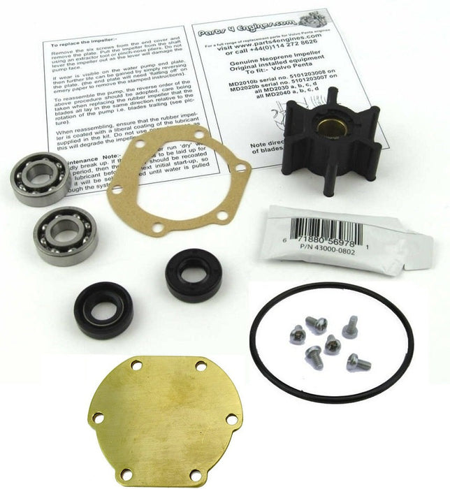 Volvo Penta D2-40 Raw water pump rebuild kit - parts4engines.com