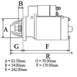 Volvo Penta 2003T Starter Motor 12V