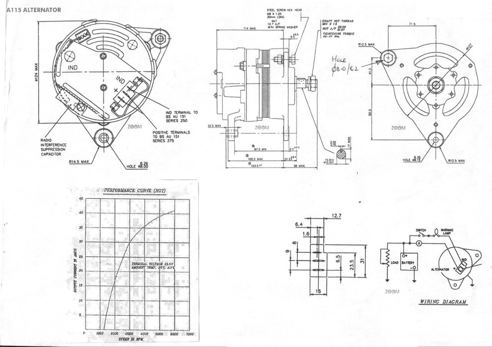 Perkins 4.236 12v 45amp Alternator from parts4engines.com