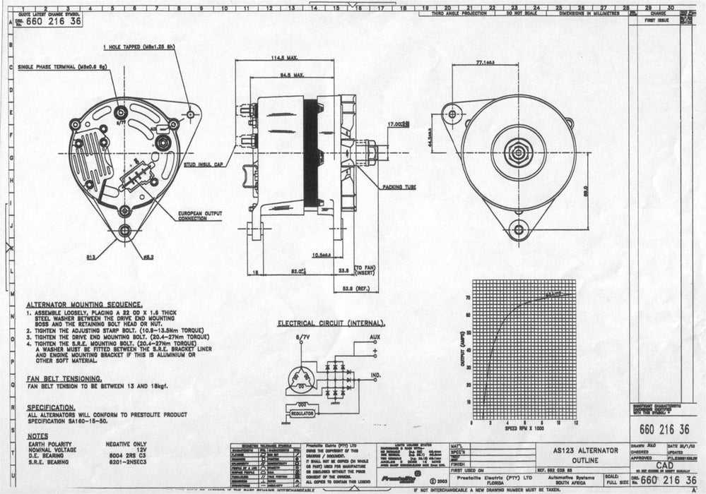 Perkins Prima M50 Alternator