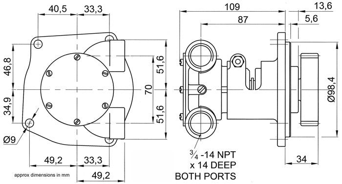 Perkins 4.236 Raw Water Pump