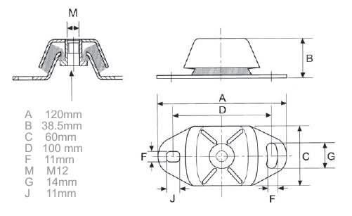 Perkins Prima M50 engine mount - parts4engines.com