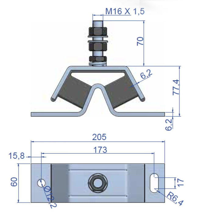 Supporto motore Yanmar 3GM e 3GMF