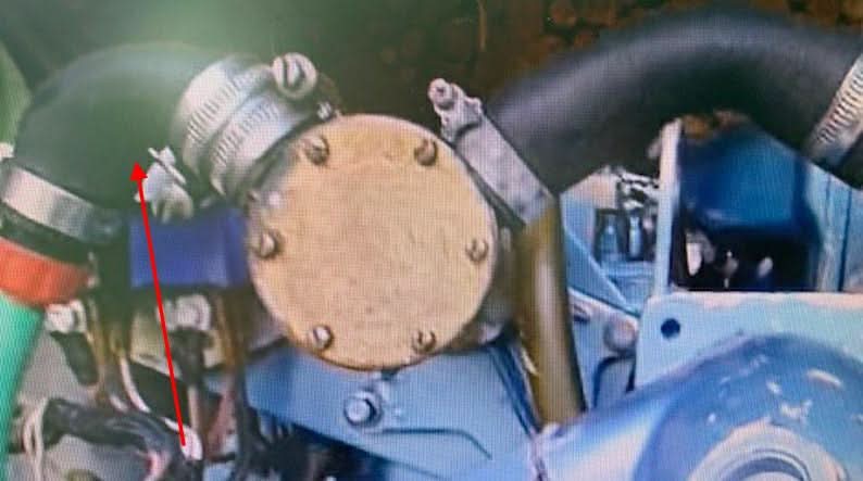 Perkins Prima M50 Raw Water Pump Hose - equivalent to 3481112