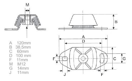 Perkins 4.107 marine engine mounting - parts4engines.com