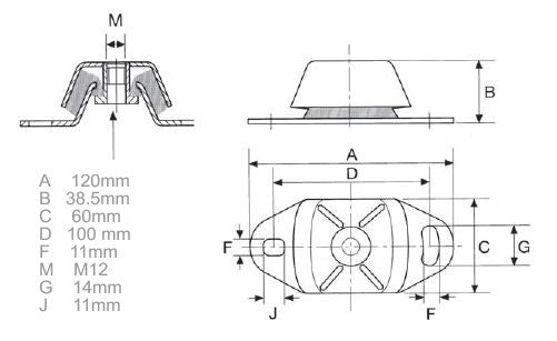 Perkins 4.107M Engine Mounts