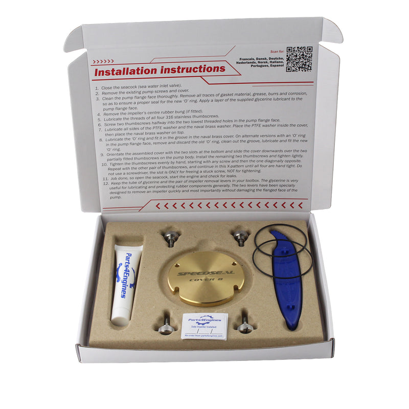 Speedseal Raw Water Pump Cover Plate Kit Perkins Prima M60