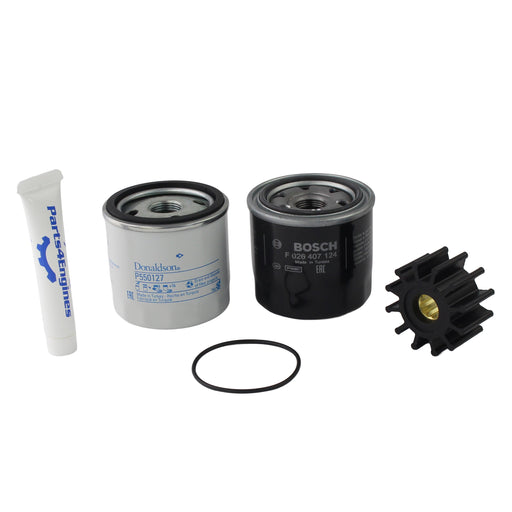 Yanmar marine engine annual service kit with oil filter fuel filter and impeller from Parts4engines.com