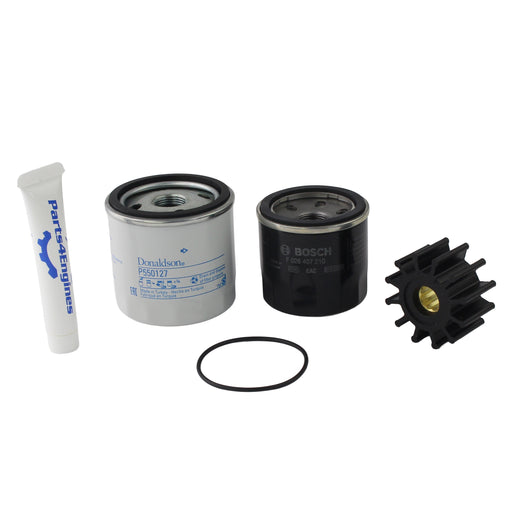 Yanmar marine engine annual service kit with oil filter fuel filter and impeller from Parts4engines.com