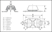Volvo Penta MD2040 front engine mount dimensions