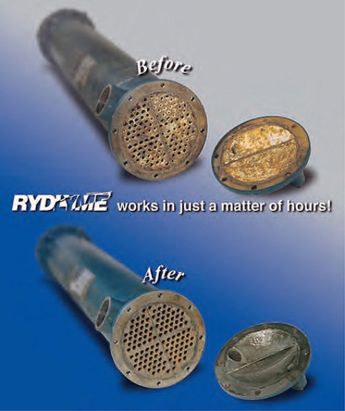 Rydlyme marine descaler, before and after comparison