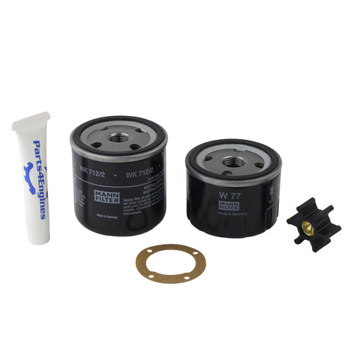 Volvo Penta marine engine annual service kit with oil filter fuel filter and impeller from Parts4engines.com