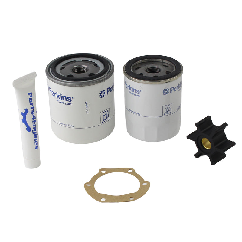 Volvo Penta marine engine annual service kit with oil filter fuel filter and impeller from Parts4engines.com