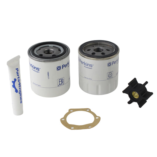 Volvo Penta marine engine annual service kit with oil filter fuel filter and impeller from Parts4engines.com