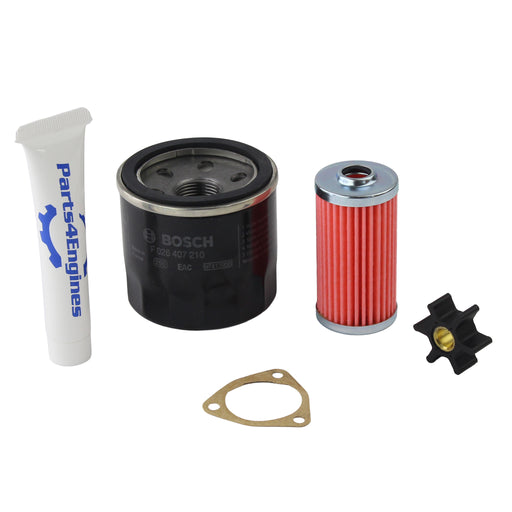 Yanmar marine engine annual service kit with oil filter fuel filter and impeller from Parts4engines.com