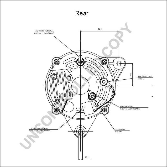 Perkins 4.107 Alternator, Isolated Earth 90A