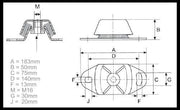 Volvo Penta MD2040 engine mount technical drawing