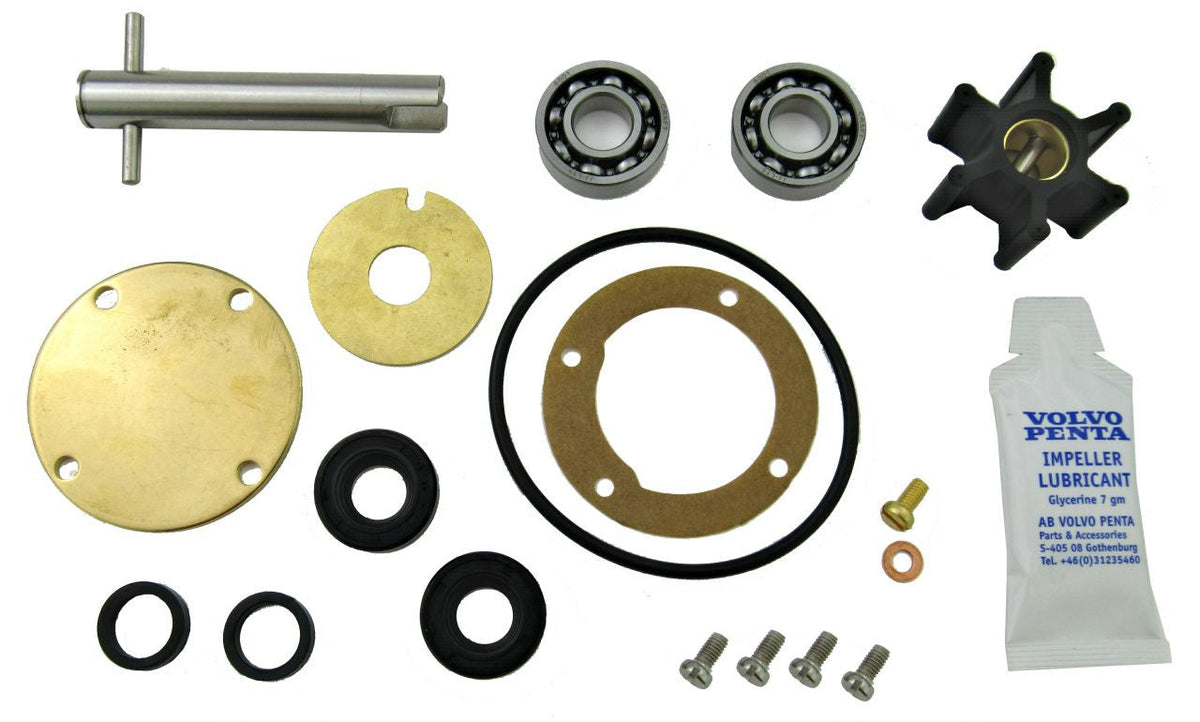 Volvo Penta Raw Water Pump Repair Kit - Crank Mounted, Rebuild Kit For Impeller, Seals & Gaskets
