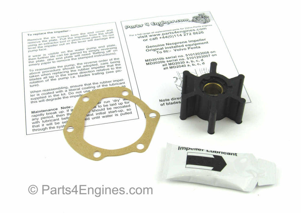 Volvo Penta MD2030 Raw Water Pump, Impeller & Service Kit